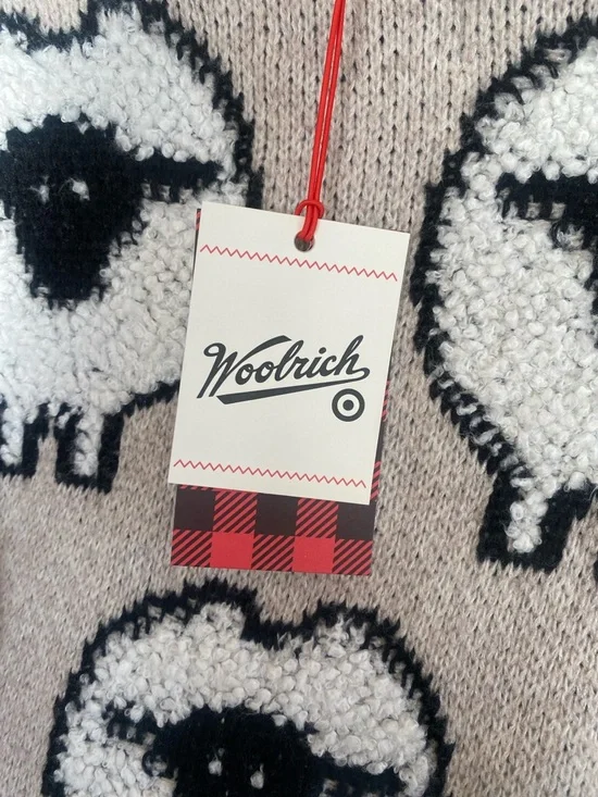 Woolrich and Target Beige Crewneck Sweater with Black and White Sheep Motif - Picture 4 of 5